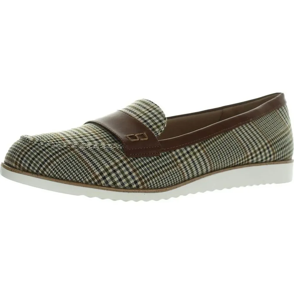 LifeStride Womens Zee Beige Leather Slip On Moccasins Loafers Flats NWT